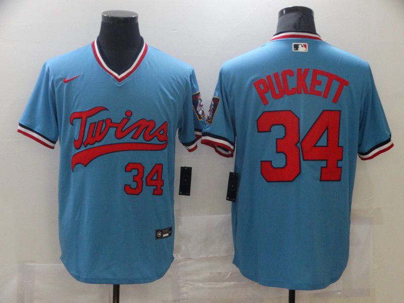 Men Minnesota Twins #34 Puckett Blue Game 2021 Nike MLB Jerseys